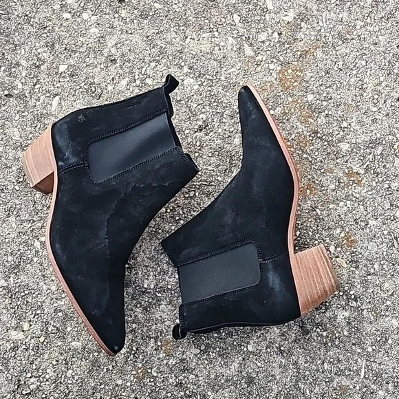 IRO YVETTE ANKLE BOTTIES WESTERN STYLE BLACK SUEDE SIZE 38 (US 8)